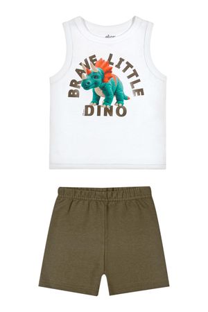 Conjunto Bebê Menino Estampa Brave Elian Branco