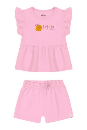 Conjunto Bebê Menina Abelhinha Glitter Elian Rosa