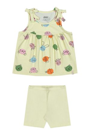 Conjunto Bebê Menina Poá Divertido Elian Verde