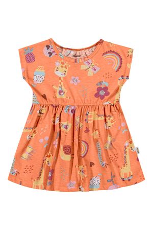 Vestido Bebê Menina Girafinhas Elian Laranja