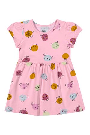 Vestido Bebê Menina Poá Divertido Elian Rosa
