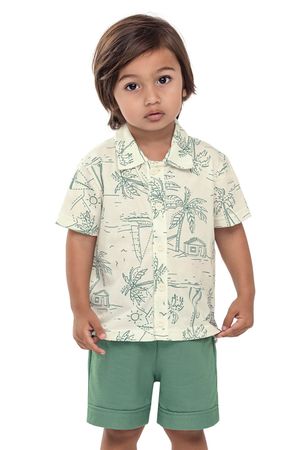 Conjunto Social Infantil Menino Tropical Elian Bege