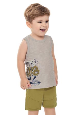 Conjunto Infantil Menino Mesclado Skater Elian Cinza