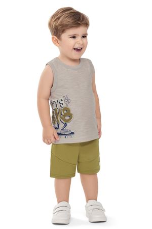 Conjunto Infantil Menino Mesclado Skater Elian Cinza