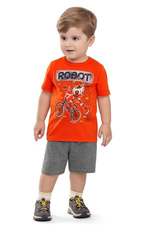 Conjunto Infantil Menino Estampa Radical Elian Laranja