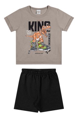 Conjunto Infantil Menino Estampa Radical Elian Cinza