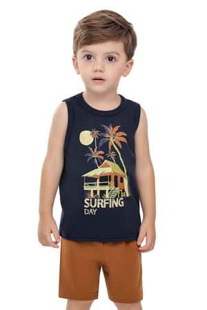 Conjunto Infantil Menino Regata Estampada Elian Azul