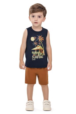 Conjunto Infantil Menino Regata Estampada Elian Azul