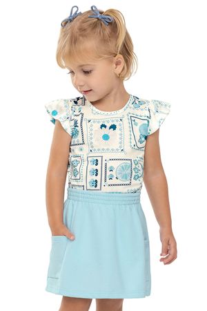 Conjunto Infantil Menina Estampa Verão Elian Bege