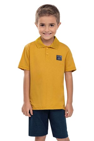 Conjunto Infantil Menino Polo Manga Curta Elian Amarelo