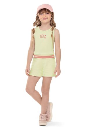 Conjunto Curto Infantil Menina Joyful Elian Verde