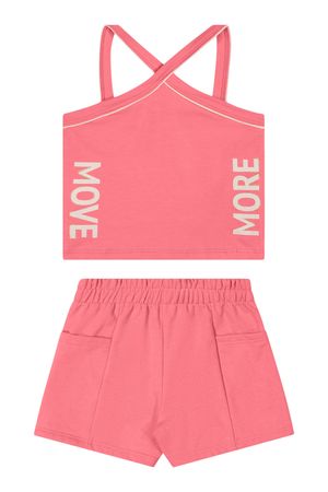 Conjunto Infantil Menina Decote Halter Em X Elian Rosa