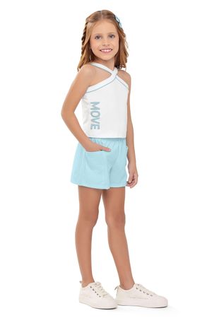 Conjunto Infantil Menina Decote Halter Em X Elian Branco