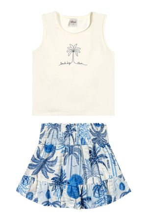 Conjunto Infantil Menina Amarração Costas Elian Branco