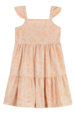 Vestido Infantil Menina Pontilhismo Floral Elian Bege
