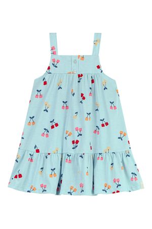 Vestido Infantil Menina Cerejinhas Elian Azul