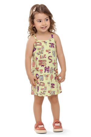 Vestido Alças Infantil Menina Lúdico Elian Verde