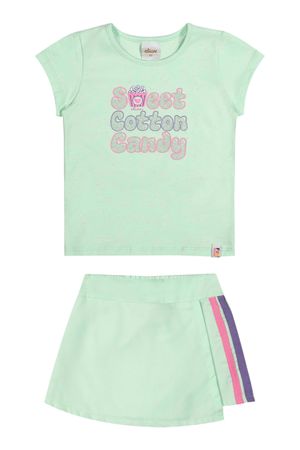 Conjunto Infantil Menina Com Presilha Elian Verde