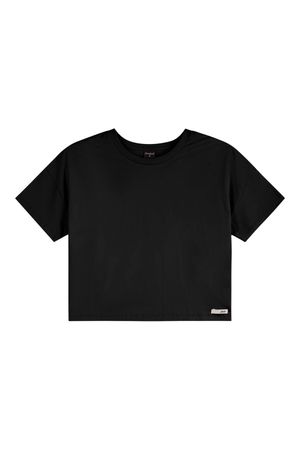 Blusa Juvenil Menina Meia Malha Básica Beats Preto