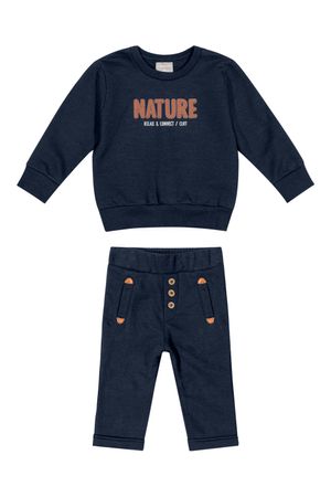 Conjunto Bebê Menino Moletom Nature Colorittá Azul