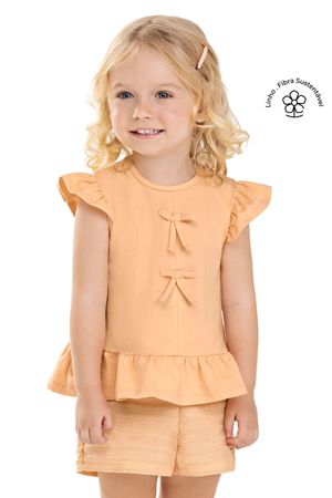 Conjunto Infantil Menina Laços Colorittá Laranja