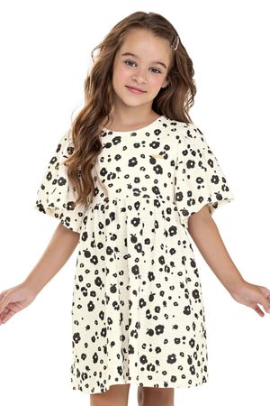 Vestido Infantil Menina Floral Print Colorittá Branco