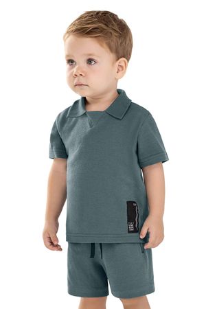 Conjunto Infantil Menino Polo Textura Colorittá Azul