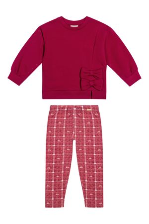 Conjunto Longo Infantil Menina Laços Colorittá Vermelho